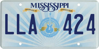 MS license plate LLA424