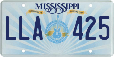 MS license plate LLA425