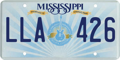 MS license plate LLA426