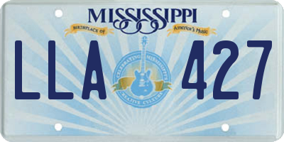 MS license plate LLA427