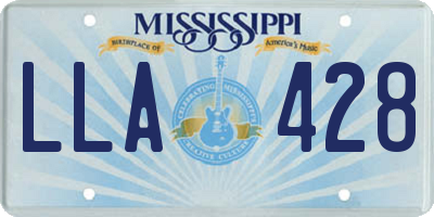 MS license plate LLA428