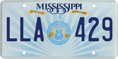MS license plate LLA429