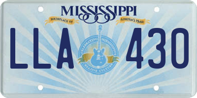 MS license plate LLA430