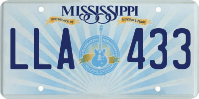 MS license plate LLA433