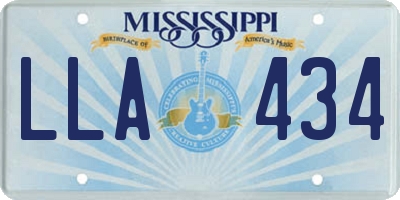 MS license plate LLA434