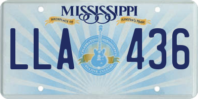 MS license plate LLA436