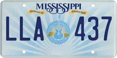 MS license plate LLA437