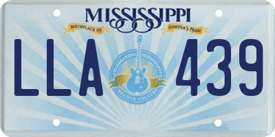 MS license plate LLA439