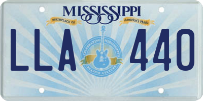 MS license plate LLA440