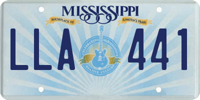 MS license plate LLA441