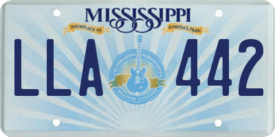 MS license plate LLA442