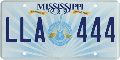 MS license plate LLA444