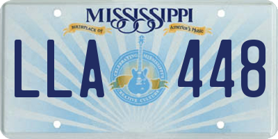 MS license plate LLA448