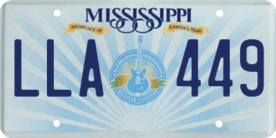 MS license plate LLA449