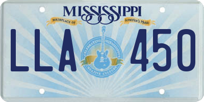 MS license plate LLA450