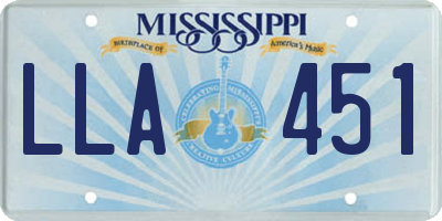 MS license plate LLA451