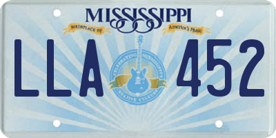 MS license plate LLA452
