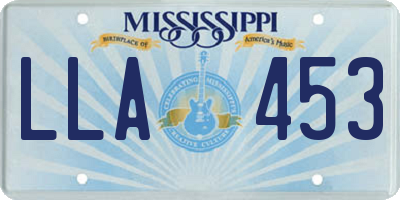 MS license plate LLA453