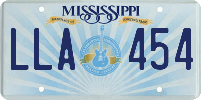 MS license plate LLA454