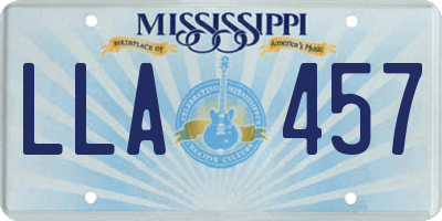 MS license plate LLA457