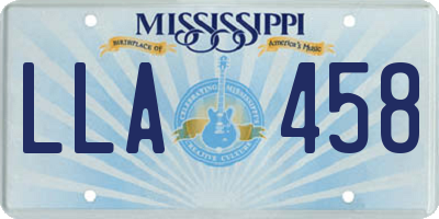 MS license plate LLA458