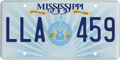 MS license plate LLA459