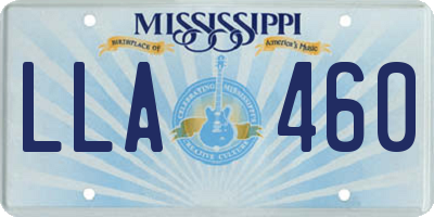 MS license plate LLA460