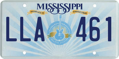 MS license plate LLA461