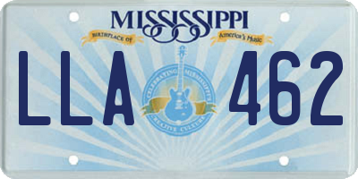 MS license plate LLA462