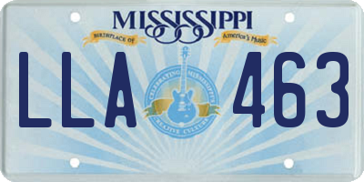 MS license plate LLA463