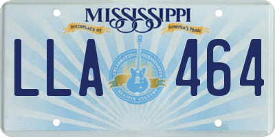 MS license plate LLA464