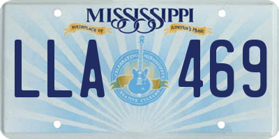 MS license plate LLA469