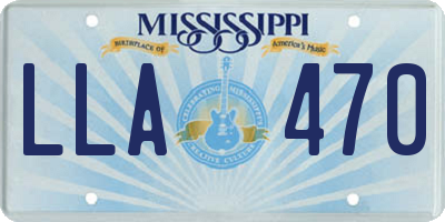 MS license plate LLA470