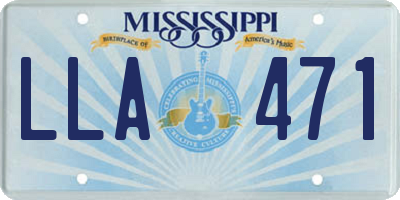 MS license plate LLA471