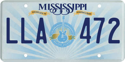 MS license plate LLA472