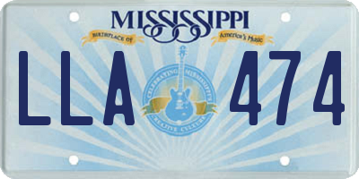 MS license plate LLA474