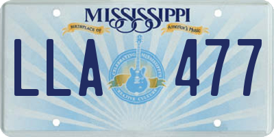 MS license plate LLA477