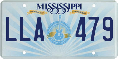 MS license plate LLA479