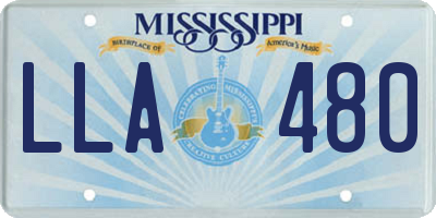 MS license plate LLA480
