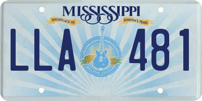 MS license plate LLA481
