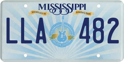 MS license plate LLA482