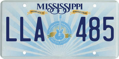MS license plate LLA485