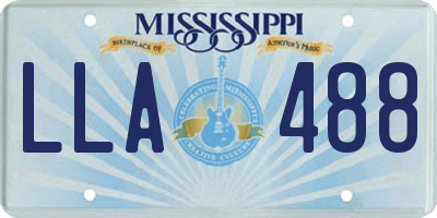 MS license plate LLA488