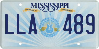 MS license plate LLA489