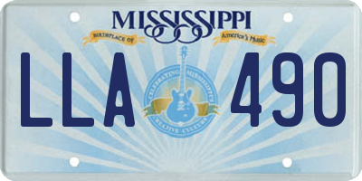 MS license plate LLA490