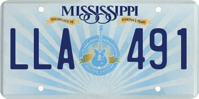MS license plate LLA491