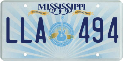 MS license plate LLA494