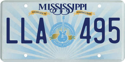 MS license plate LLA495