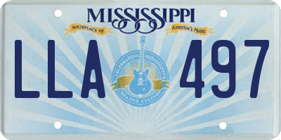 MS license plate LLA497