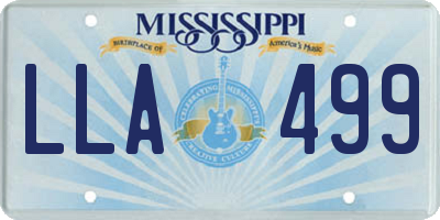 MS license plate LLA499